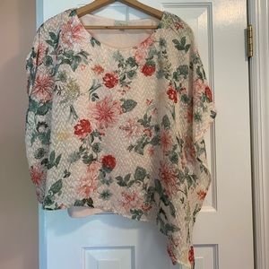 NWOT! Floral top with inside pink tank attached